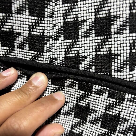 Black Label by Evan Picone Blazer Siz16 White Black Work Party One button Closur - Picture 4 of 8